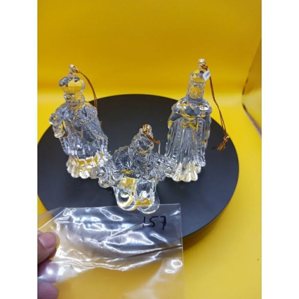 Set Of 3 Clear acrilyc Three Wise Men Christmas Ornaments